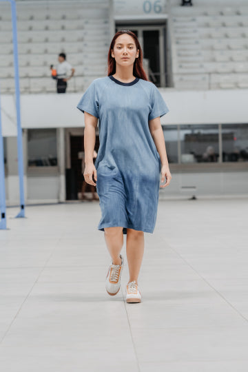 ASSYMETRIC HOODED DRESS-W/W MIDI DRESS OHMM BY BAY x KELLY TANDIONO