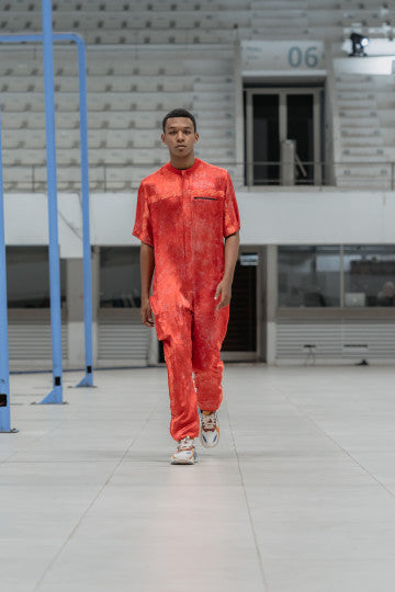 S/S JUMPSUIT OVERSIZED FIT RED ORANGE - OHMM BY BAI x KELLY TANDIONO