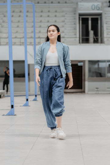JOGGER PANTS SUPER WIDE FIT BLUE - OHMM BY BAI x KELLY TANDIONO