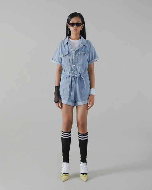 MOIRA DENIM JUMPSUIT